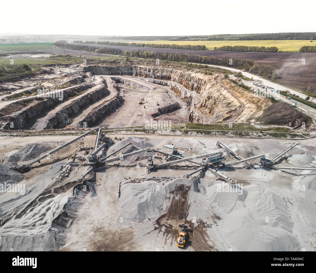 Aerial view of the granite quarry Stock Photo Alamy