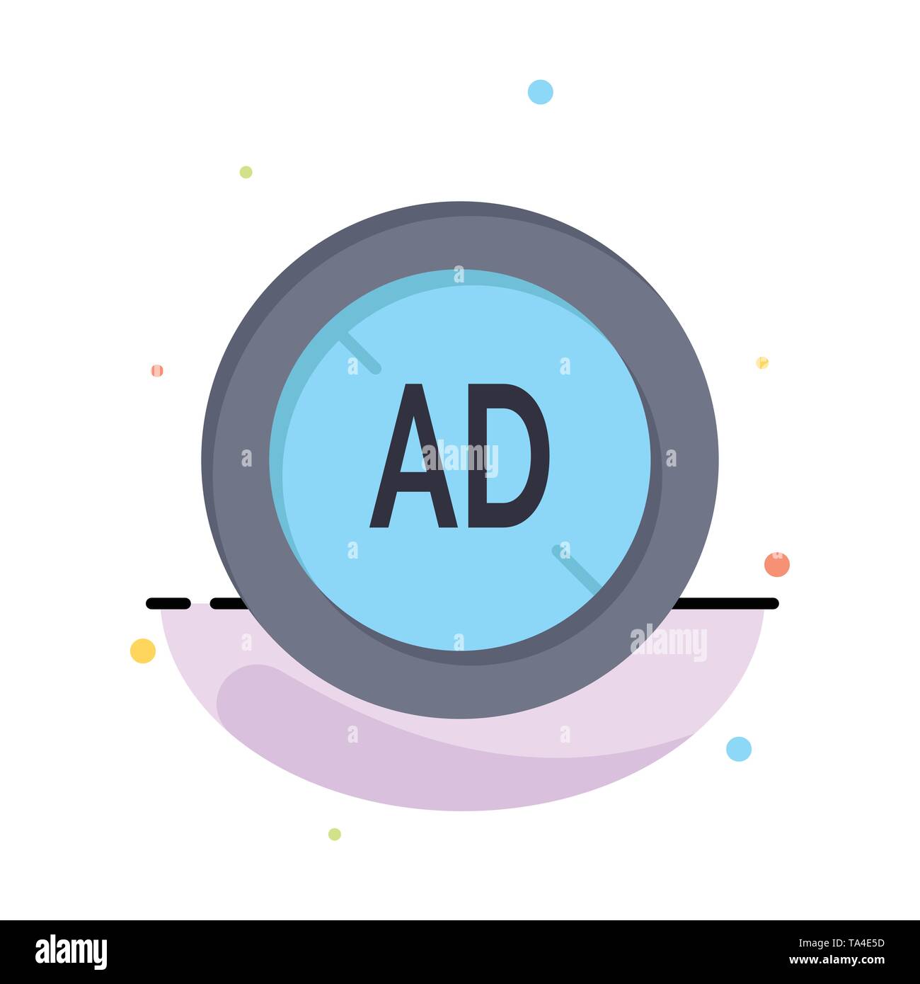 Ad, Blocker, Ad Blocker, Digital Abstract Flat Color Icon Template Stock Vector