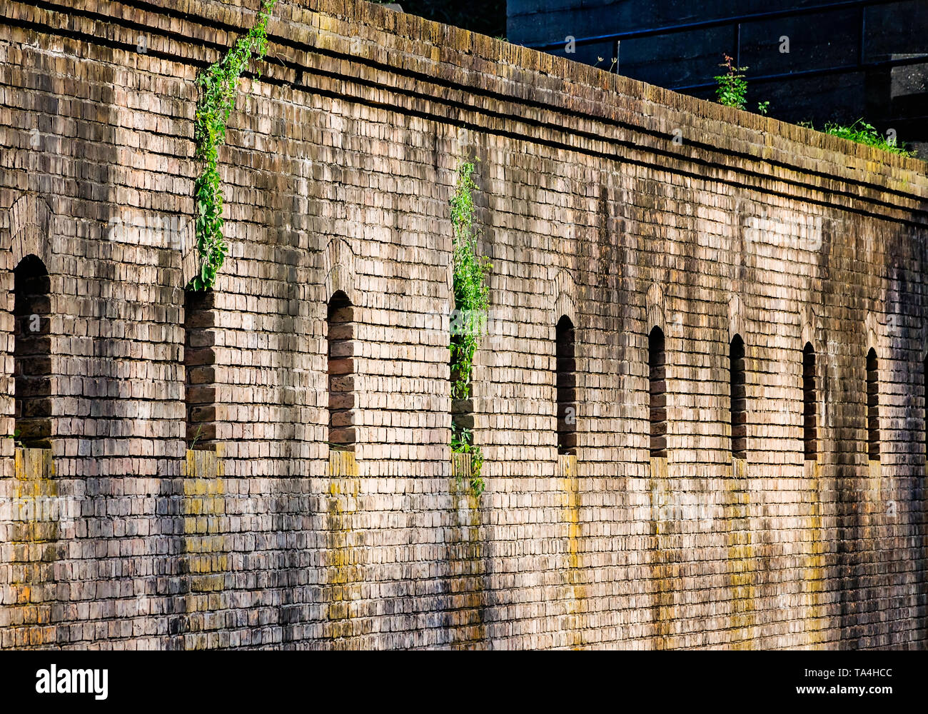 An exterior wall is pictured at Fort Gaines, Aug. 2, 2014, in Dauphin Island, Alabama. The siege of Fort Gaines occurred during the American Civil Wa Stock Photo