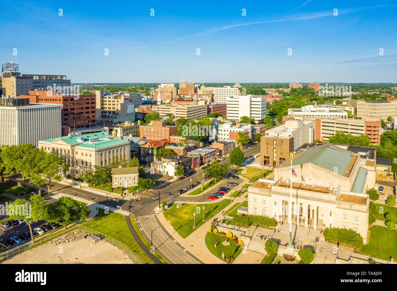 Aerial view of Trenton New Jersey skyline Stock Photo