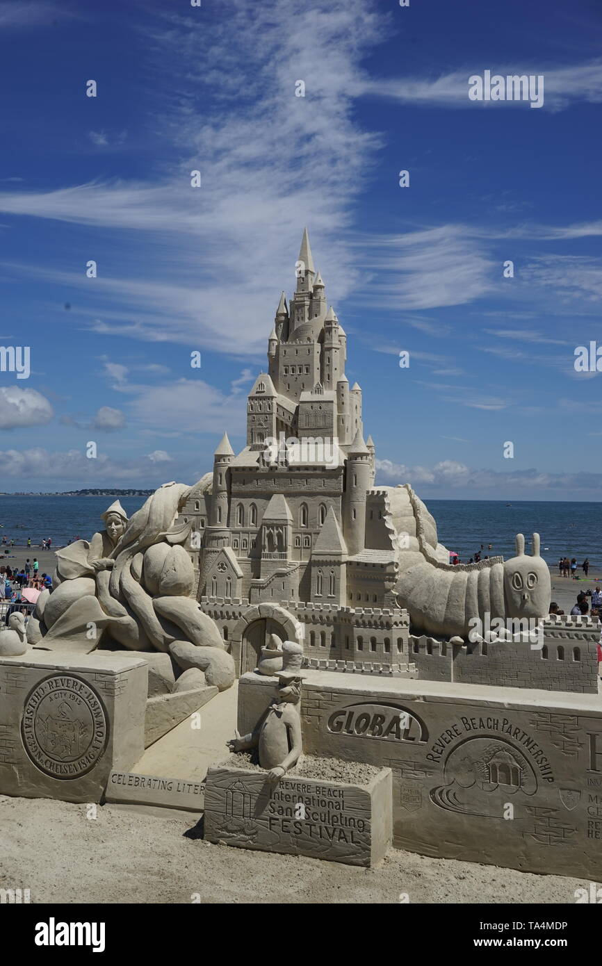 Sand sculpture competition, Revere beach Stock Photo Alamy