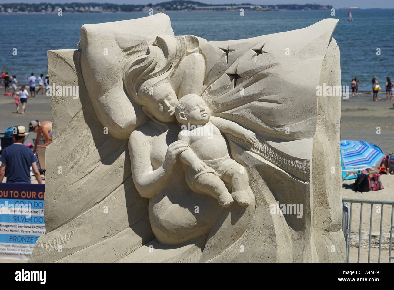Sand sculpture competition, Revere beach Stock Photo Alamy