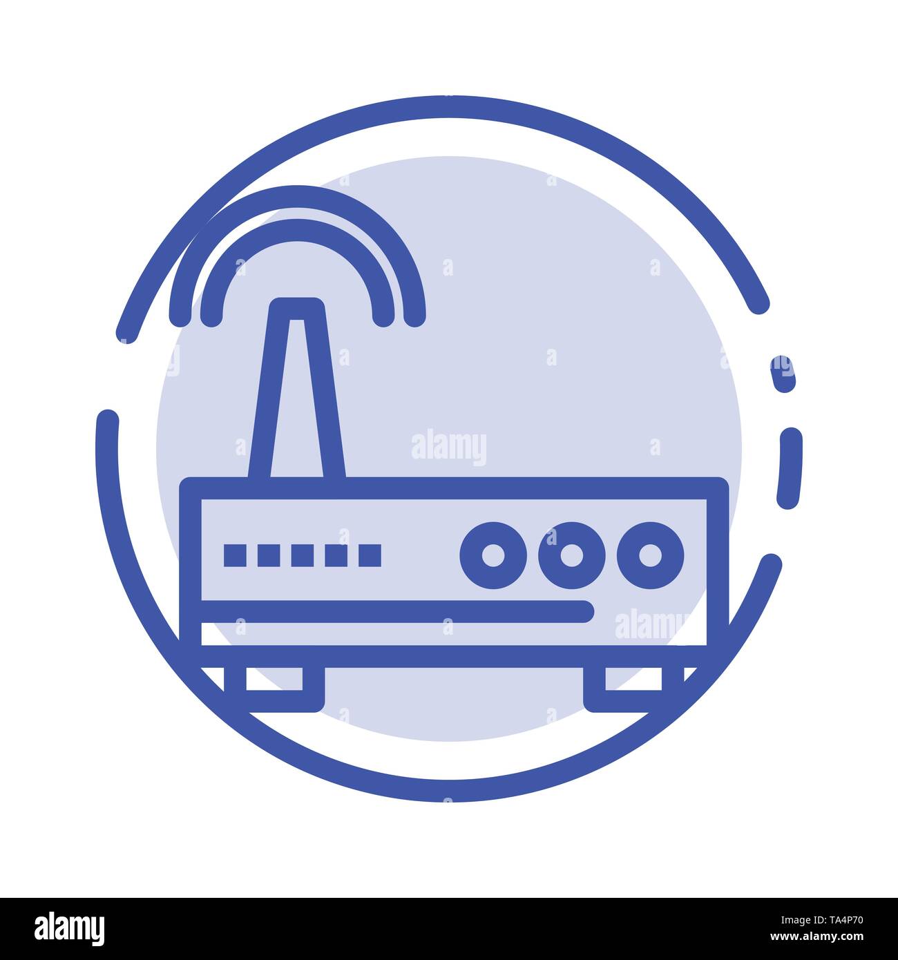 Device, Wifi, Signal, Education Blue Dotted Line Line Icon Stock Vector