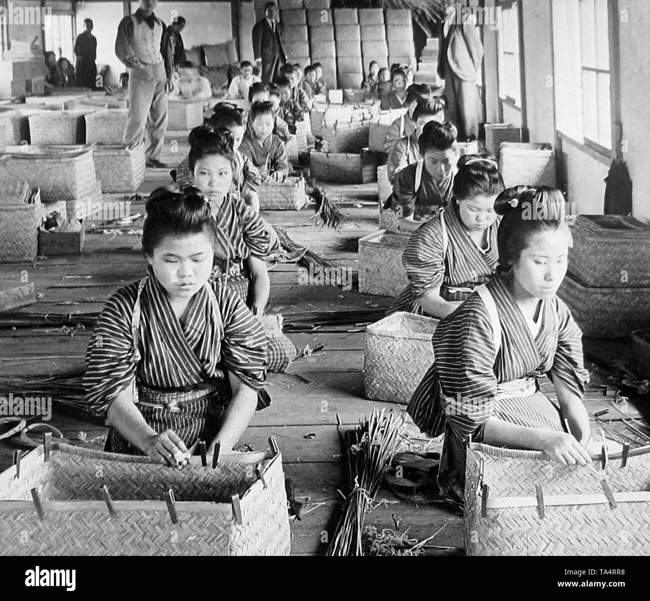 Making bamboo baskets Black and White Stock Photos & Images Alamy