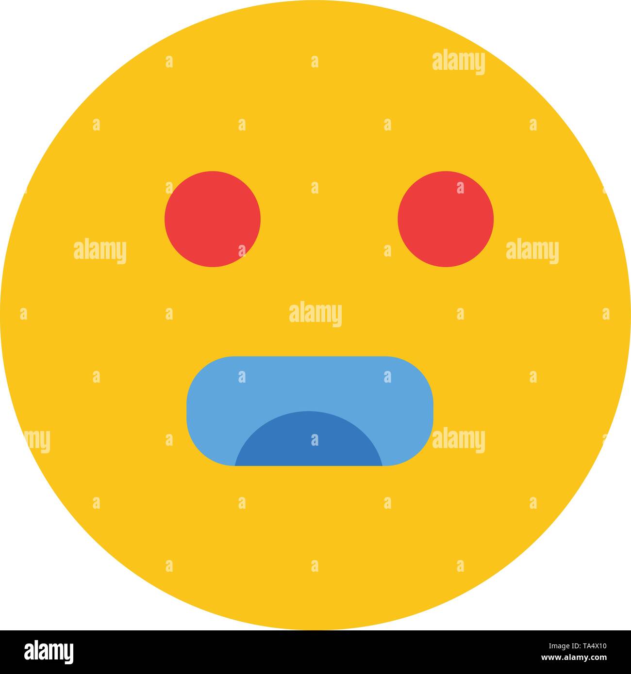 Emojis, Emoticon, Hungry, School  Flat Color Icon. Vector icon banner Template Stock Vector