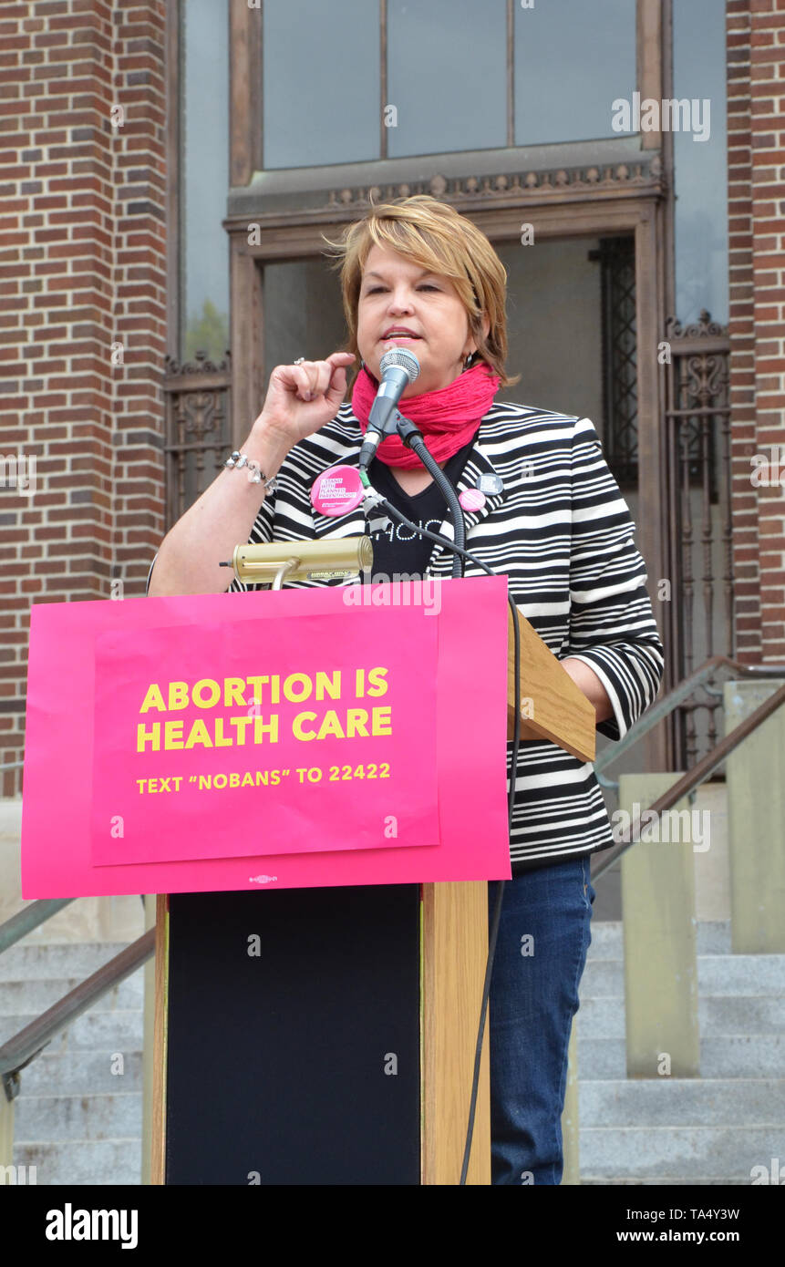 ANN ARBOR, MI/USA - MAY 21, 2019: Lori Carpentier, President and CEO of Planned Parenthood Advocates of Michigan (PPAM) and Planned Parenthood of Mich Stock Photo
