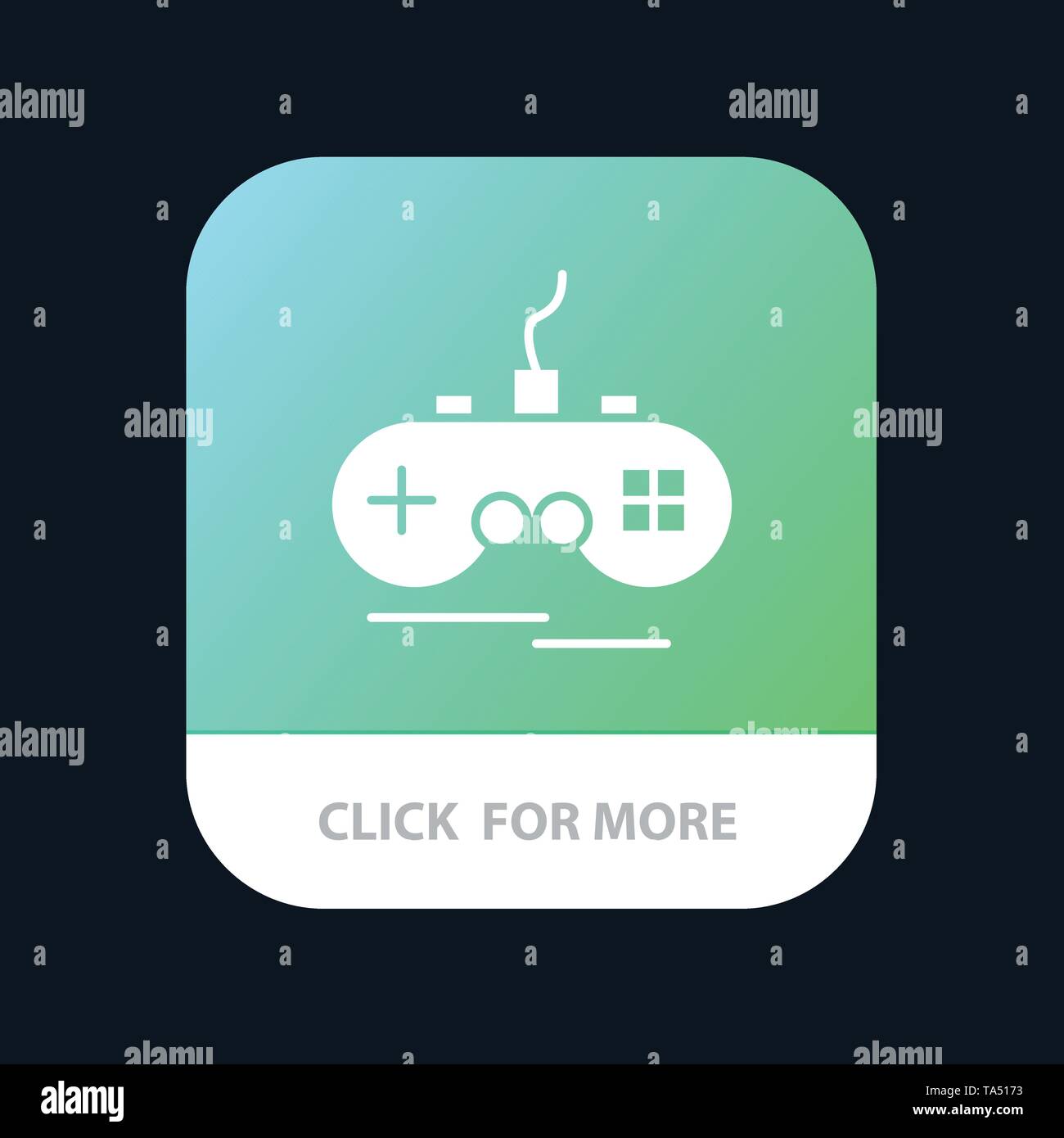 Joystick, Wireless, Xbox, Gamepad Mobile App Icon Design Stock Vector