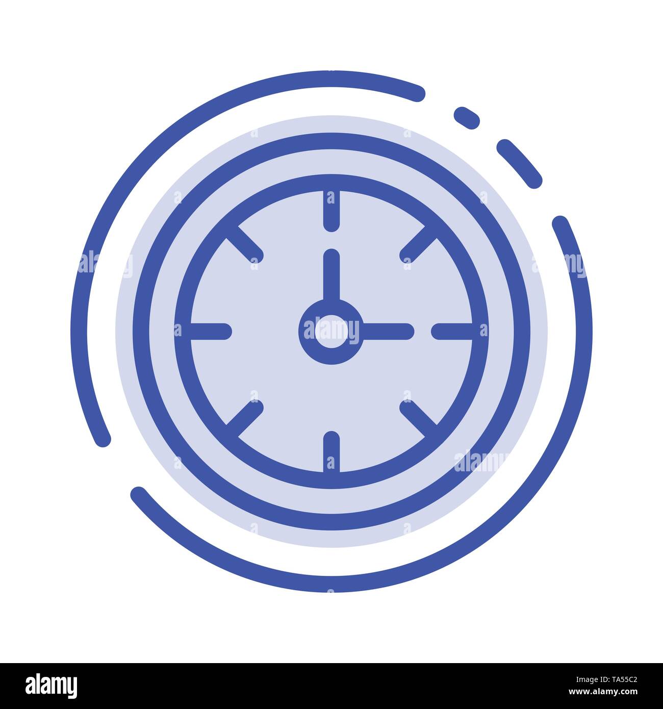 Alarm, Clock, Stopwatch, Time Blue Dotted Line Line Icon Stock Vector ...