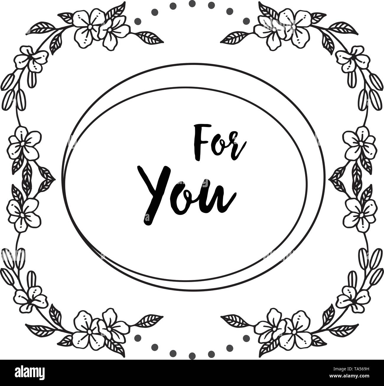 Vector illustration greeting card for you with wallpaper beautiful