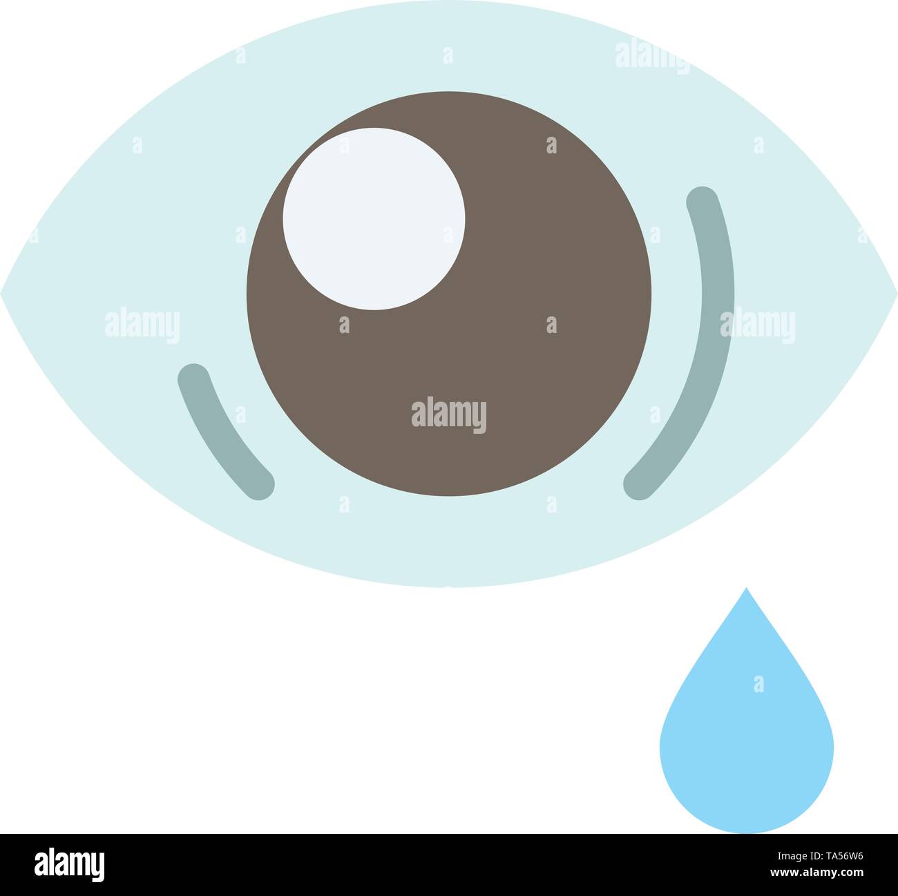 Eye Droop Eye Sad Flat Color Icon Vector Icon Banner Template