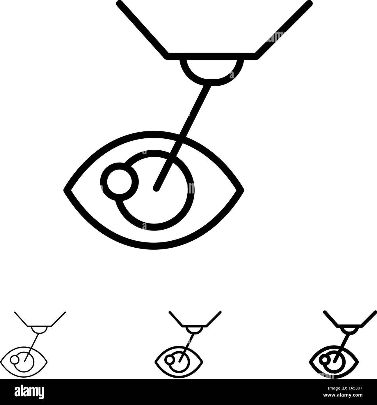 Eye Surgery, Eye Treatment, Laser Surgery, Lasik Bold and thin black