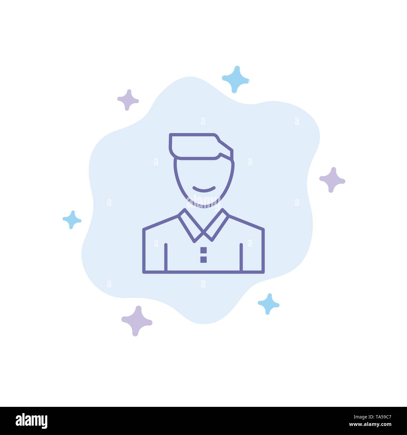 avatar client face happy man person user blue icon on abstract cloud background stock vector image art alamy alamy