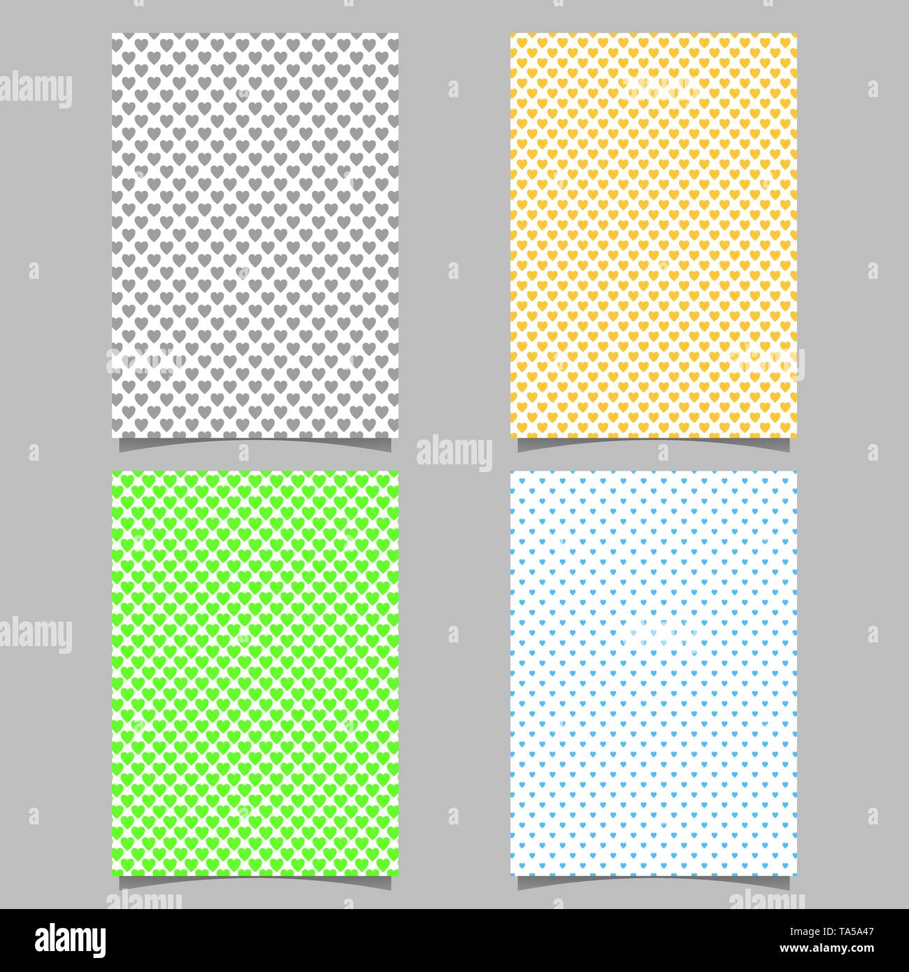 Repeating heart pattern brochure background template set Stock Vector ...