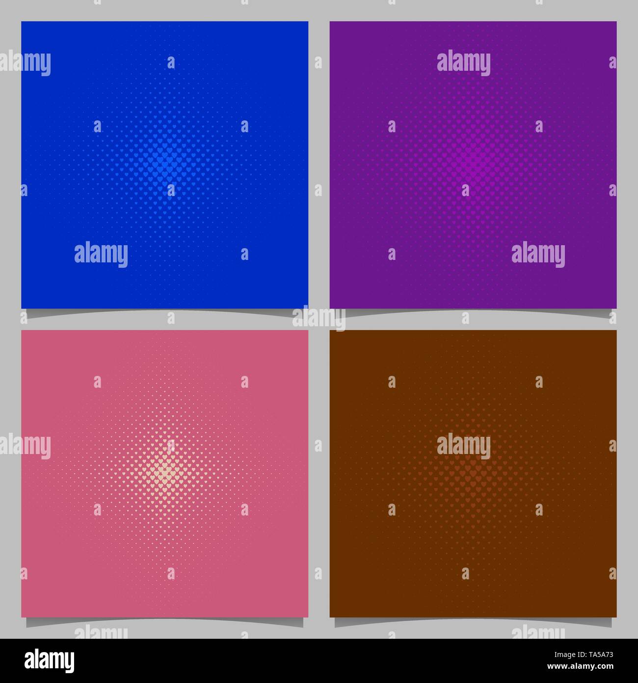 Halftone heart pattern background set - vector graphics Stock Vector ...