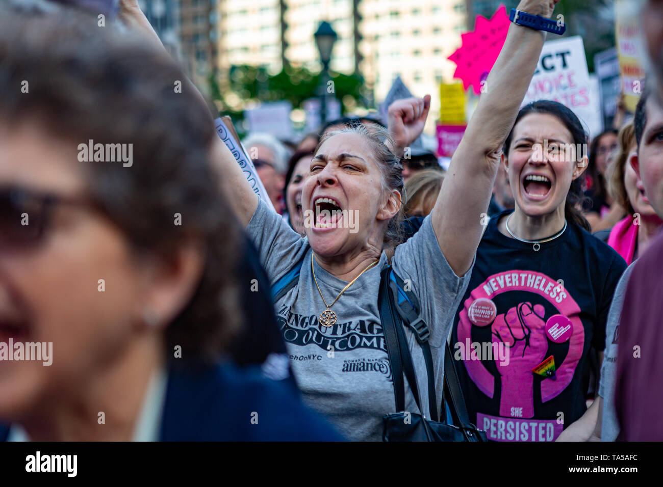 New York City, United States. 21st May, 2019. On May 21, 2019, hundreds in New York City, and thousands across the country rallied on a national day of action against Trump's anti-choice movement. Trump and Republican legislators have been orchestrating a national effort to take away peoples' right to access abortion. The most extreme ban yet, in Alabama, became law, following radical bans in Indiana and Ohio. Credit: Michael Nigro/Alamy Live News Stock Photo