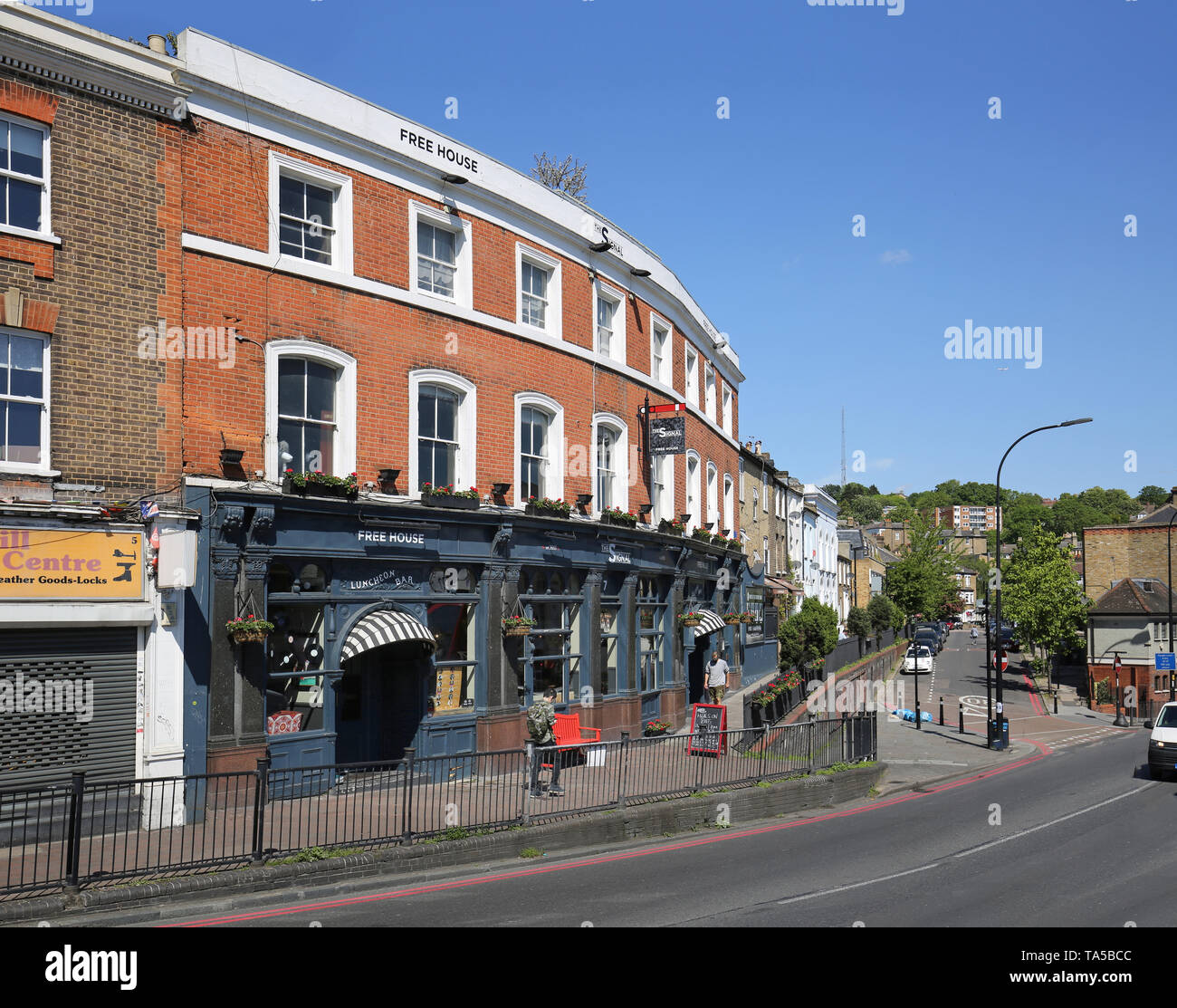 Forest Hill, south London, UK. The Signal public house on the junction of Devonshire Road and David's Road. Stock Photo
