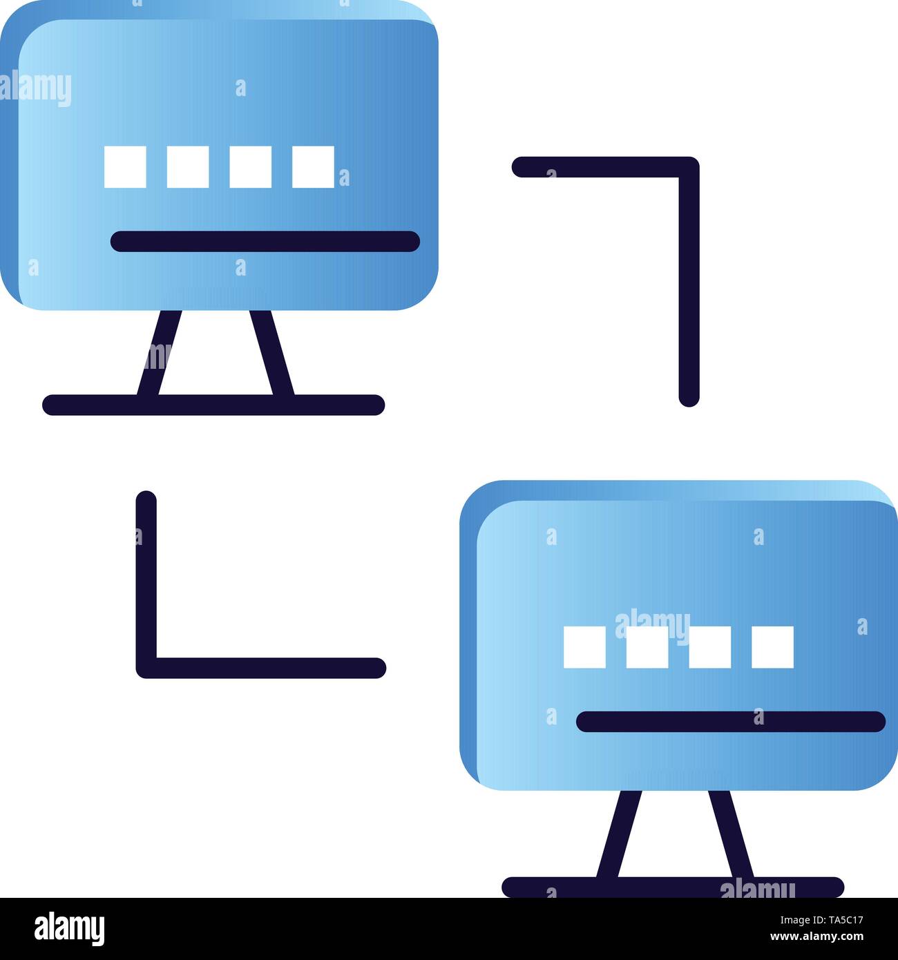 Computer Network Computing Computers Flat Color Icon Vector