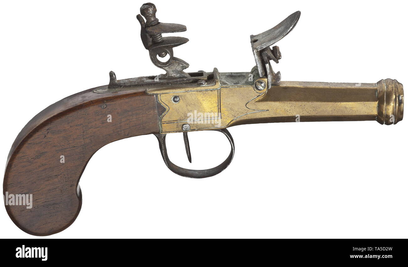 Small arms, pistols, flintlock pistol, calibre 10 mm, Liege, Belgium, circa 1820, Additional-Rights-Clearance-Info-Not-Available Stock Photo