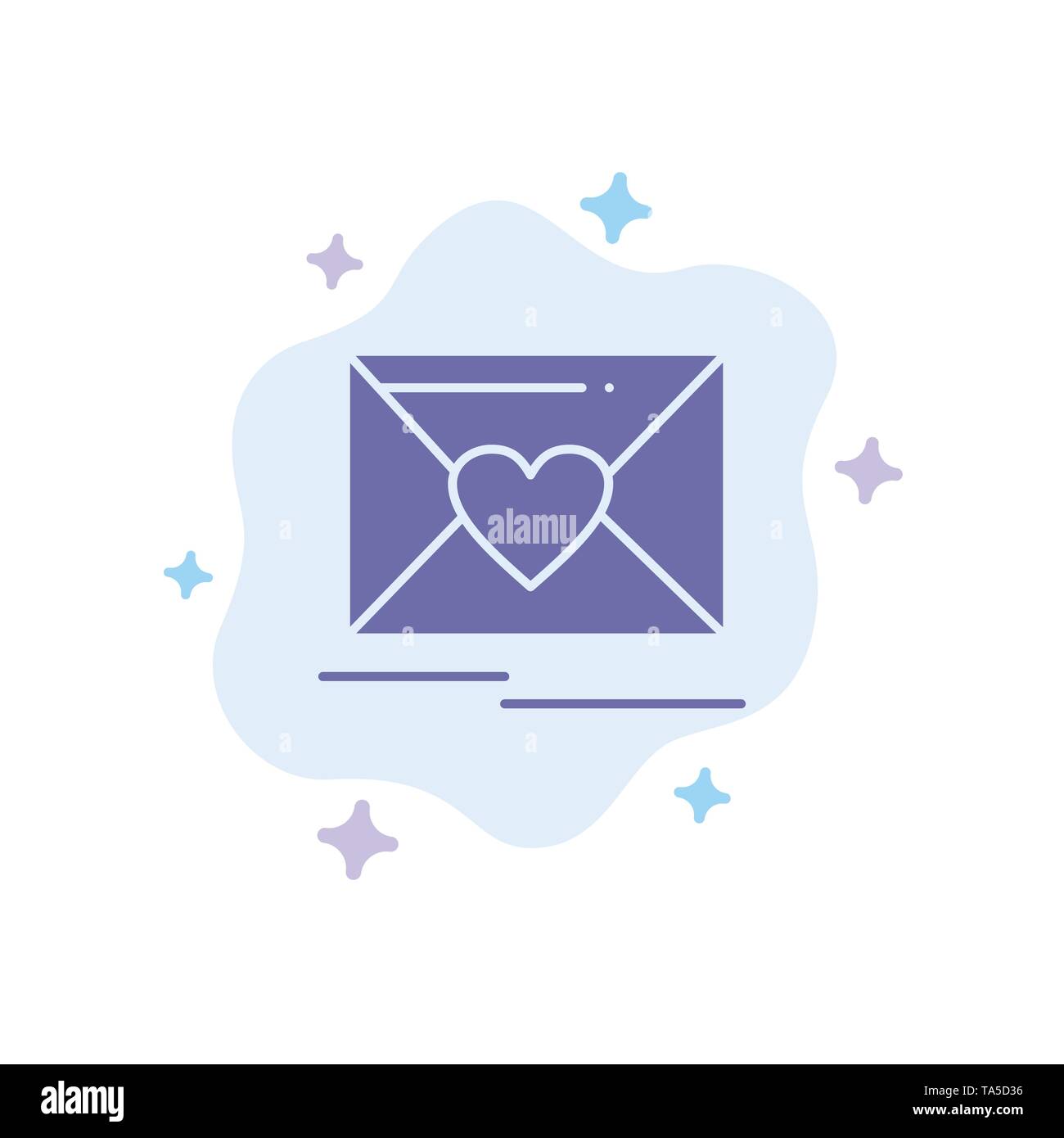 Mail, Love, Heart, Wedding Blue Icon on Abstract Cloud Background Stock