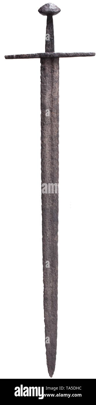 A German knightly sword, circa 1100 Double-edged blade with shallow ...