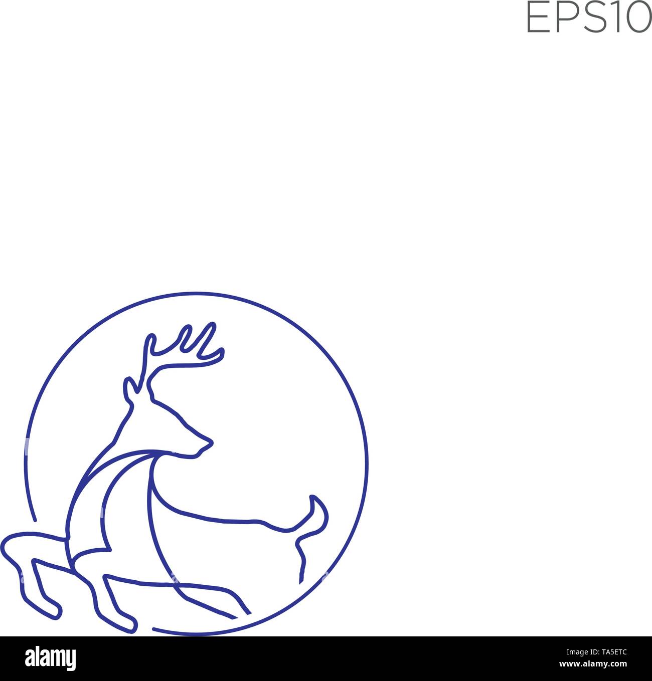 moose deer logo icon or symbol vector illustration isolated Stock ...