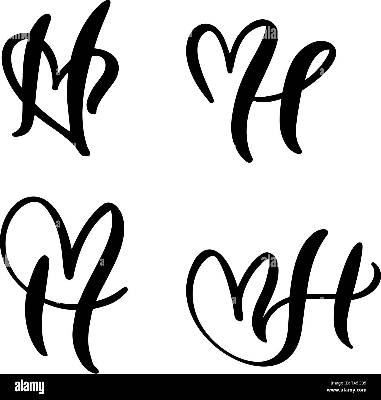 Letter h calligraphy top