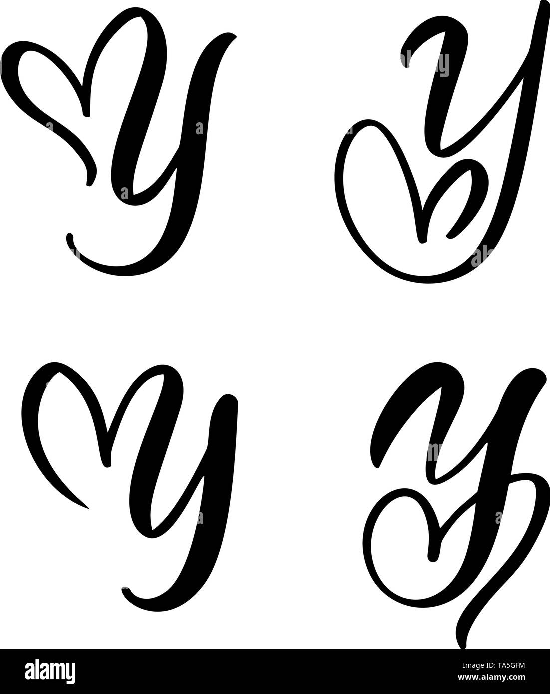 Decorative vintage initial letters yl monogram Vector Image
