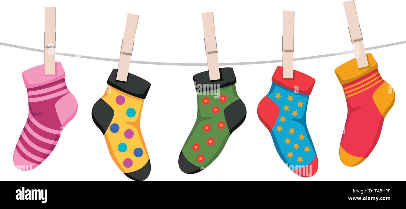 vector socks isolated on white background. cotton or wool sock design