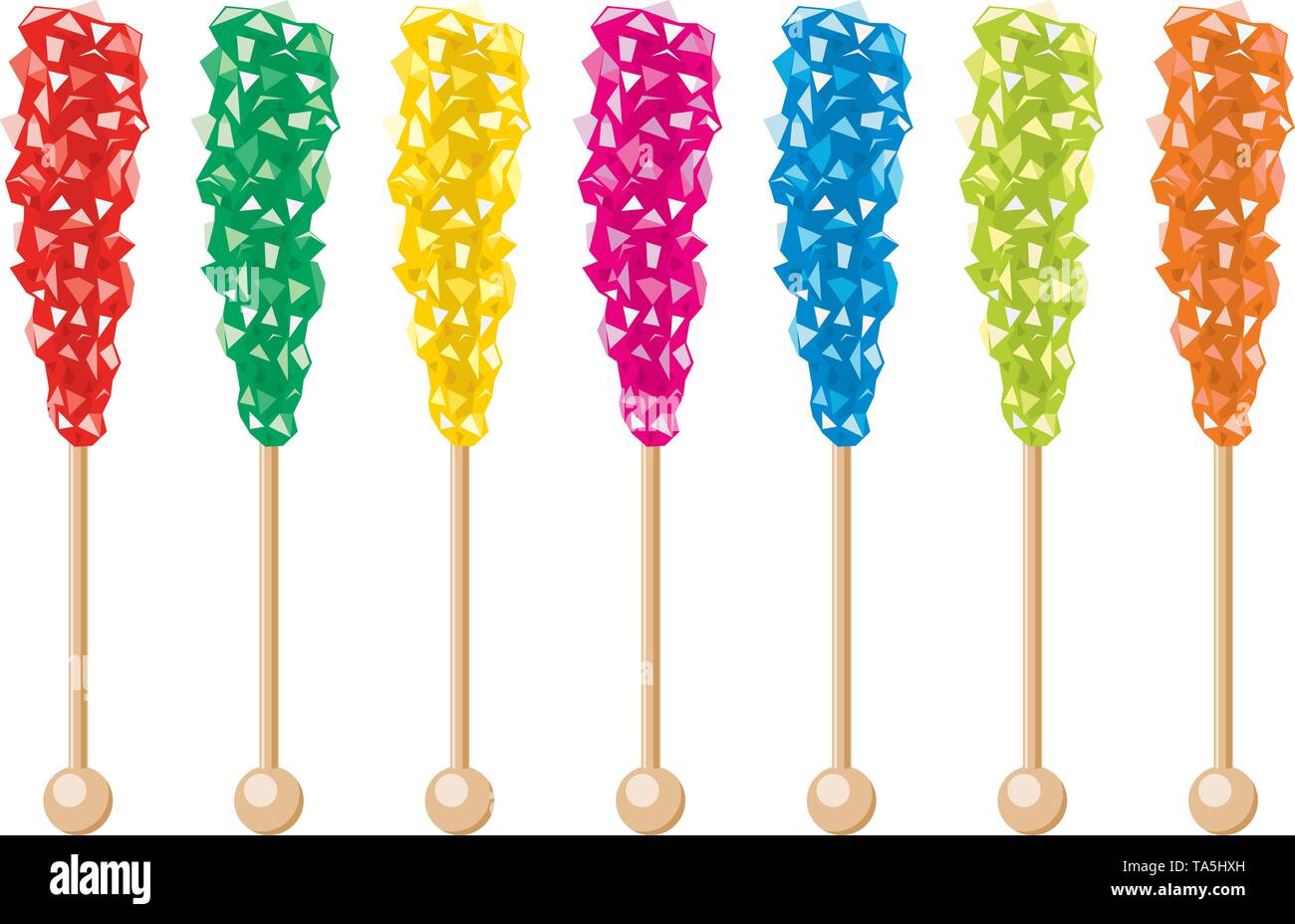 vector rock candy set isolated on white background. sugar rock candies with  sticks for food backgrounds. sweet candy lollipop symbols Stock Vector  Image & Art - Alamy