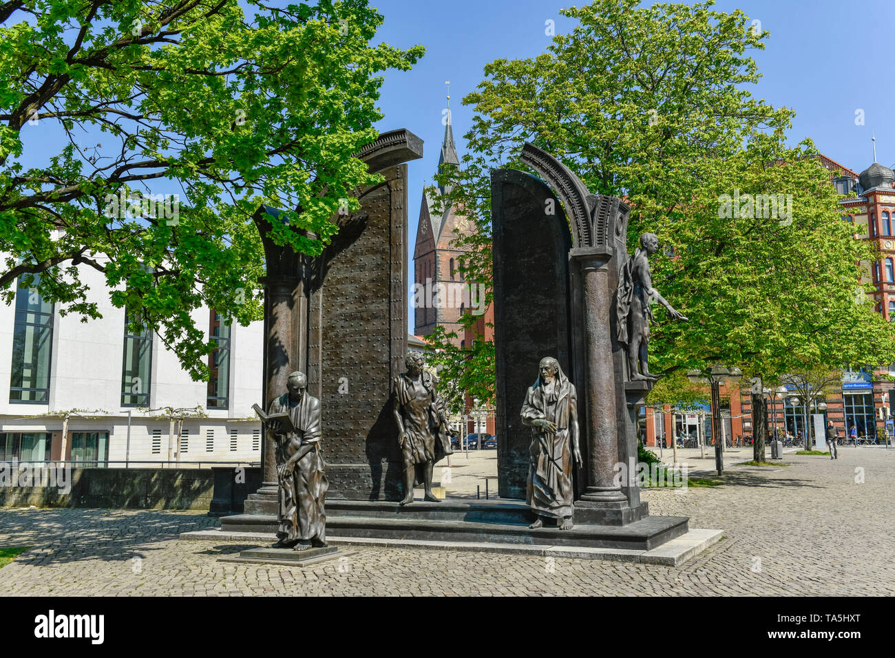 Monument of the Göttingen seven, place of the Göttingen seven, Hannover, Lower Saxony, Germany, Denkmal der Göttinger Sieben, Platz der Göttinger Sieb Stock Photo