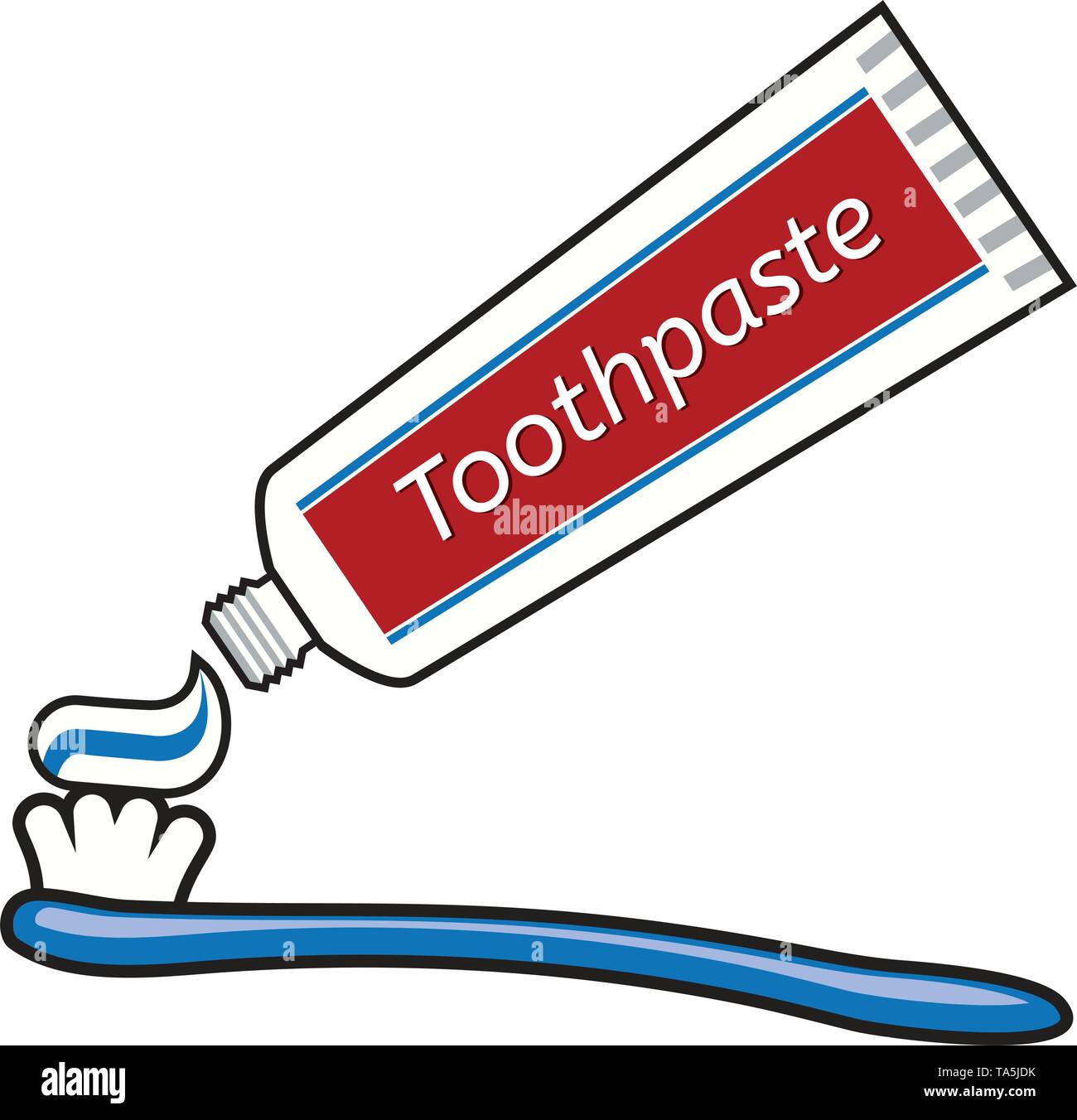 vector toothbrush and toothpaste tube drawing isolated on white background.  dental care hygiene illustration. tooth brush and toothpaste tube flat ico  Stock Vector Image & Art - Alamy