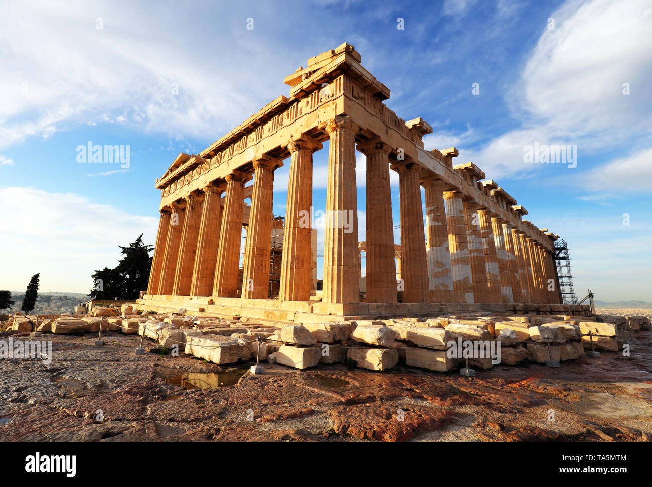 Acropolis with phanteon, Athens, Greece. Nobody Stock Photo