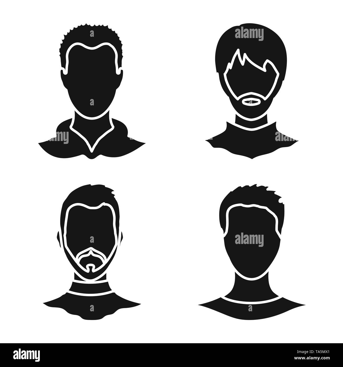 Vector Illustration Of Character And Profile Icon Collection Of