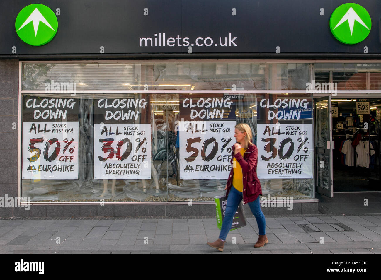 Millets Sales, Closing Down, Shop Closures in Southport high street
