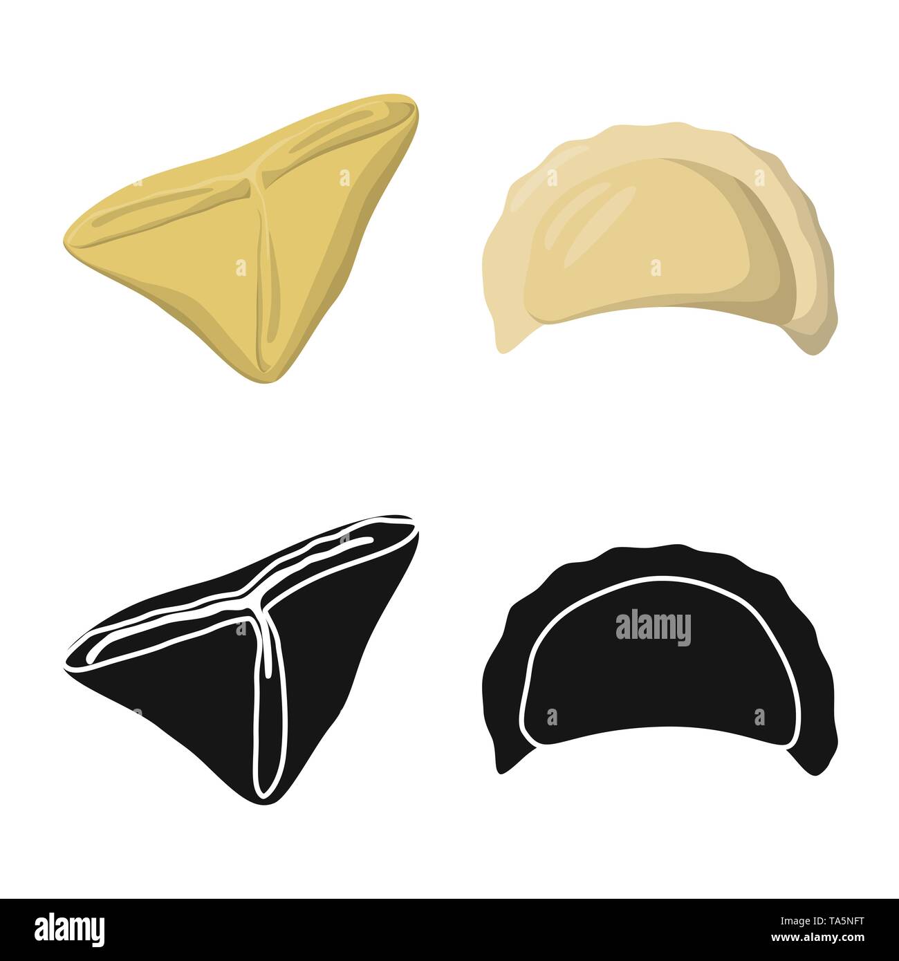 Vector illustration of products and cooking icon. Collection of ...