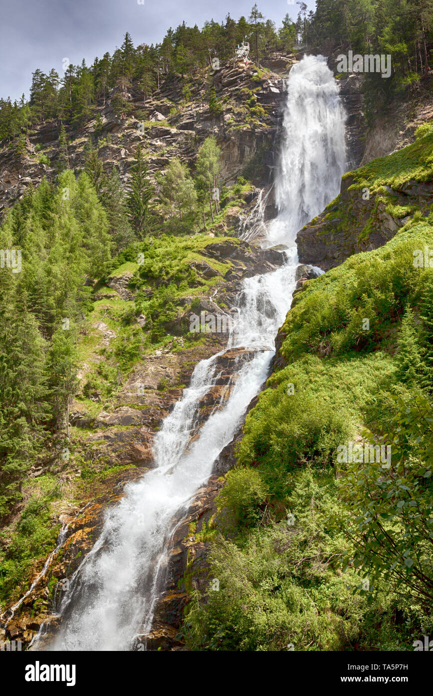 The Stuibenfall waterfalls in Umhausen, Ötztal Valley, Austria. The tallest waterfall in Tirol, 159 metres. Oytal, Allgäu, near Oberstdorf. Stock Photo