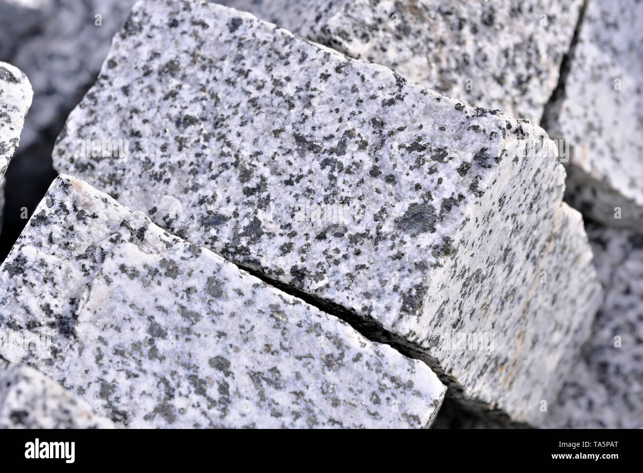 Decorative granite slab close-up macro photo stone designer background Stock Photo