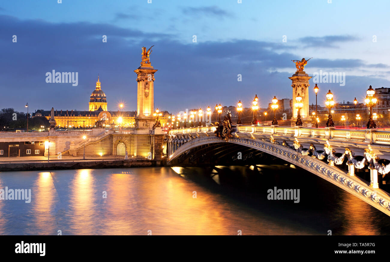Alexandre 3 Bridge, Paris, France Stock Photo