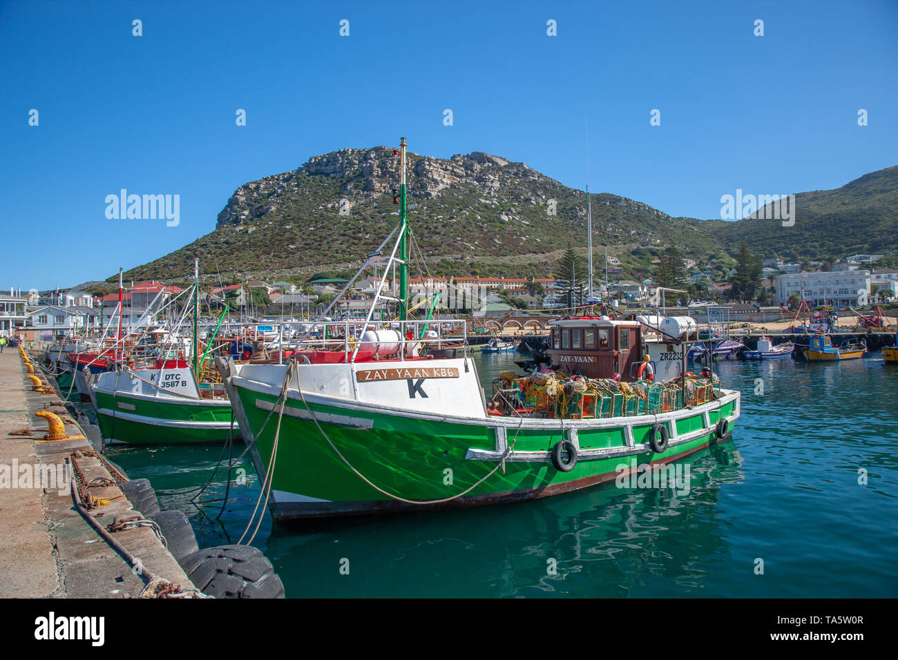 Kalk Bay Habour, Western Cape, South Africa.Fishing boats in Kalk Bay Harbour, Western Cape Peninsular, South Africa Stock Photo