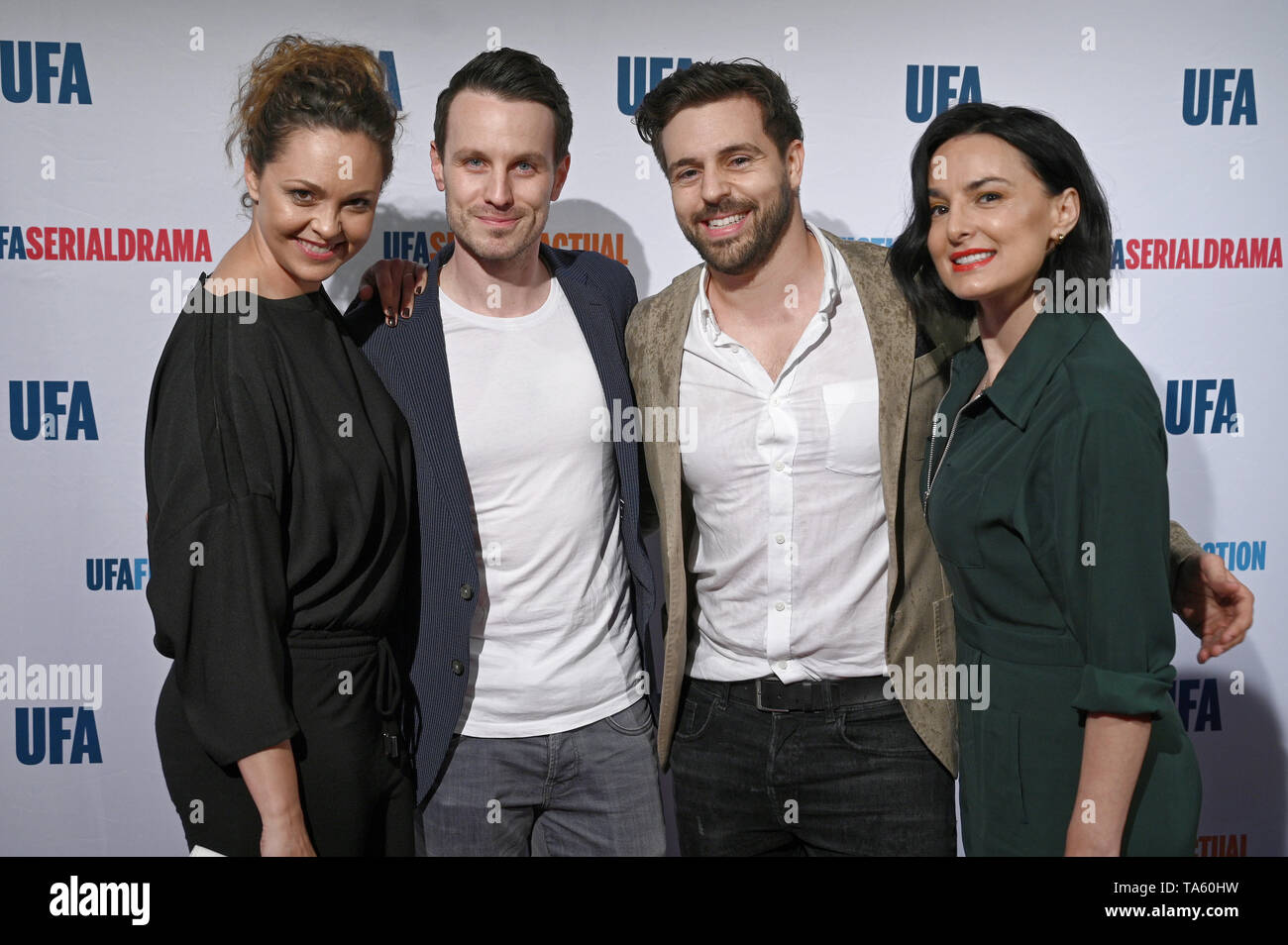 Cologne, Germany. 21st May, 2019. The actors Ines Quermann (l-r), Marc Dumitru, Nassim Avat and Mimi Fiedler come to the 'Ufa Night Cologne'. Credit: Henning Kaiser/dpa/Alamy Live News Stock Photo