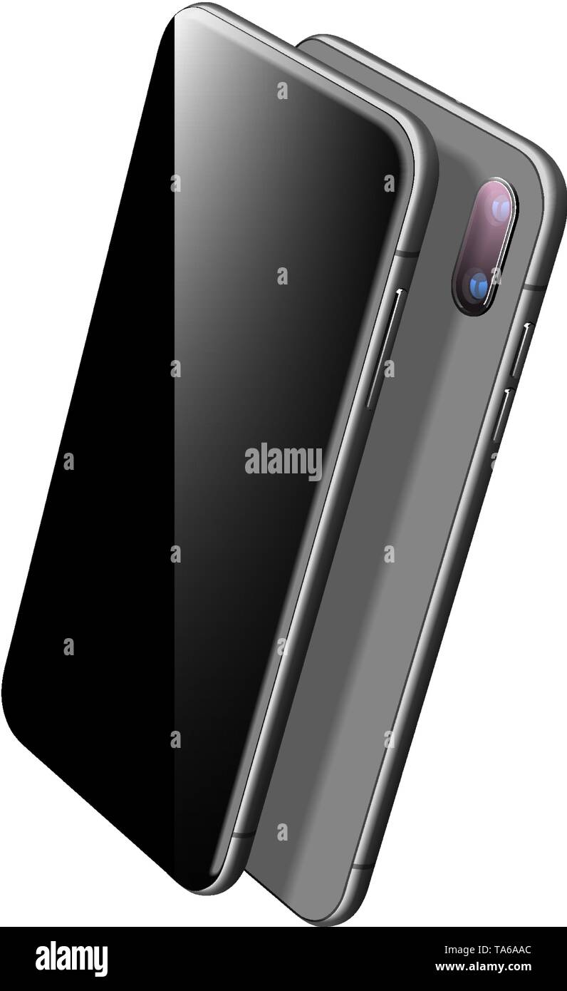 Black Smartphone Vector Mockup. Isolated on White Stock Vector Image ...