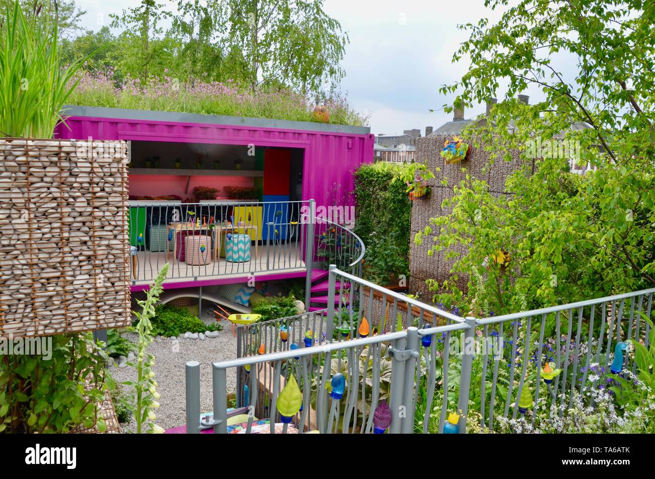 The Montessori Centenary Children's Garden at the 2019 rhs chelsea flower show in london england Stock Photo