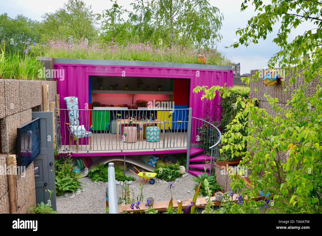 The Montessori Centenary Children's Garden at the 2019 rhs chelsea flower show in london england Stock Photo