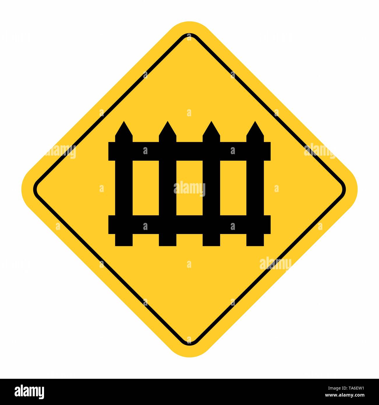 Barrier Railway cross traffic sign Stock Vector