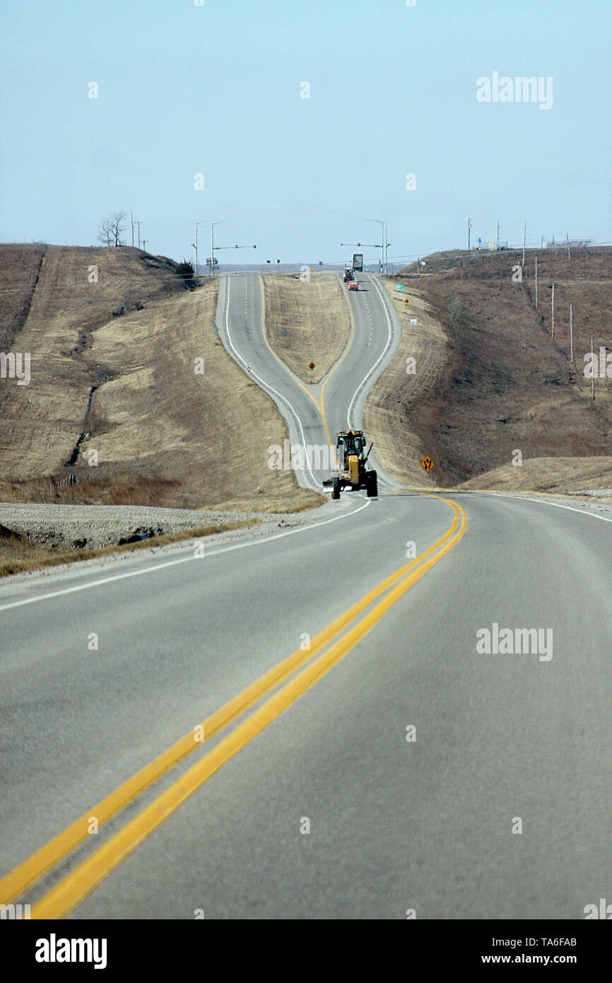 Divided highway in Oklahoma, USA Stock Photo