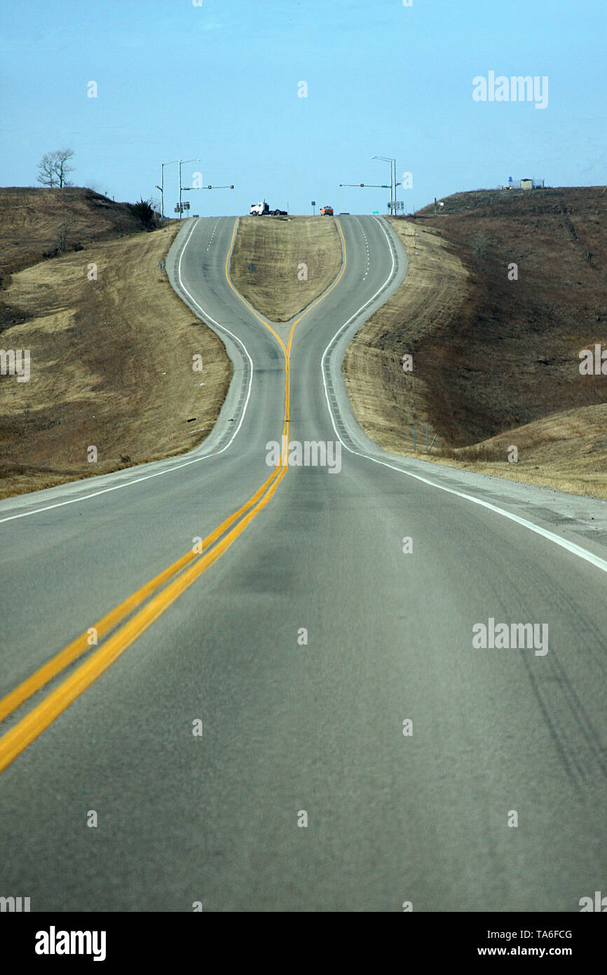 Divided highway in Oklahoma, USA Stock Photo