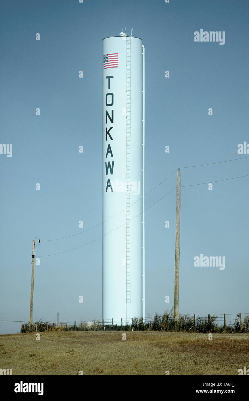 Water tower in Tonkawa, Oklahoma, USA Stock Photo