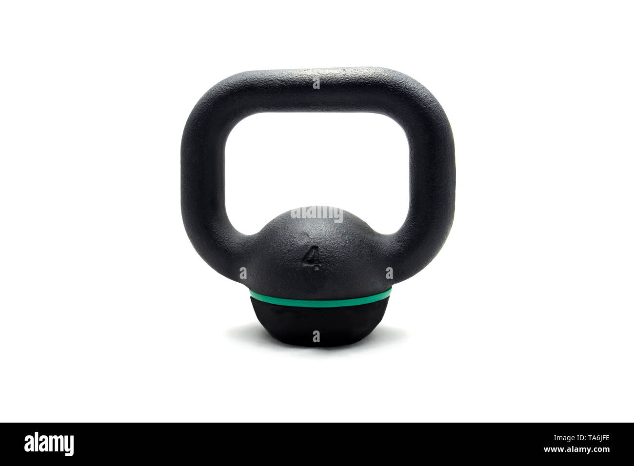 Black kettlebell 4 kg isolated on white background Stock Photo - Alamy
