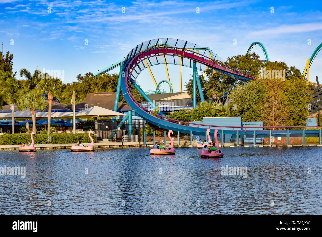 Orlando, Florida. December 19, 2018. at Seaworld Panoramic view of