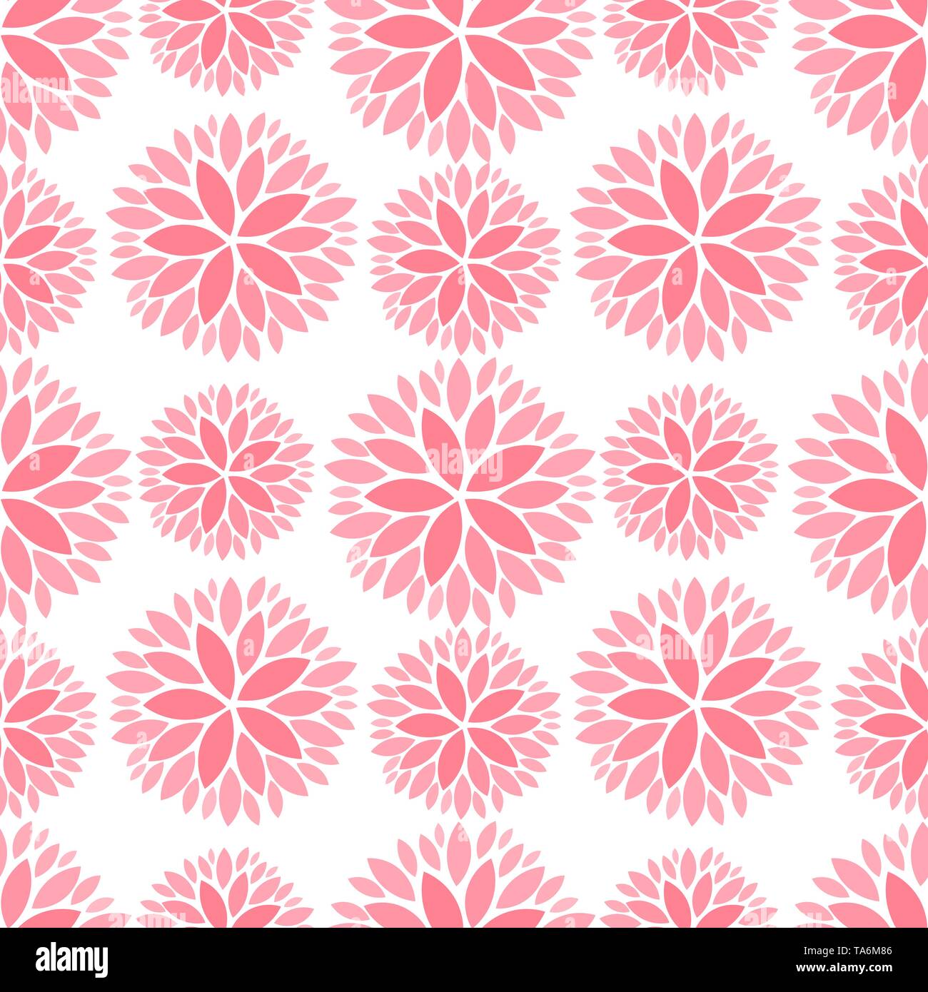 Pink flowers seamless pattern. Vector illustration Stock Vector Image ...
